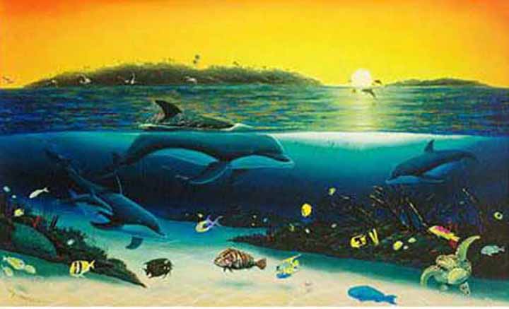 Wyland - Warm Tropical Waters - Limited Edition Giclee on Canvas