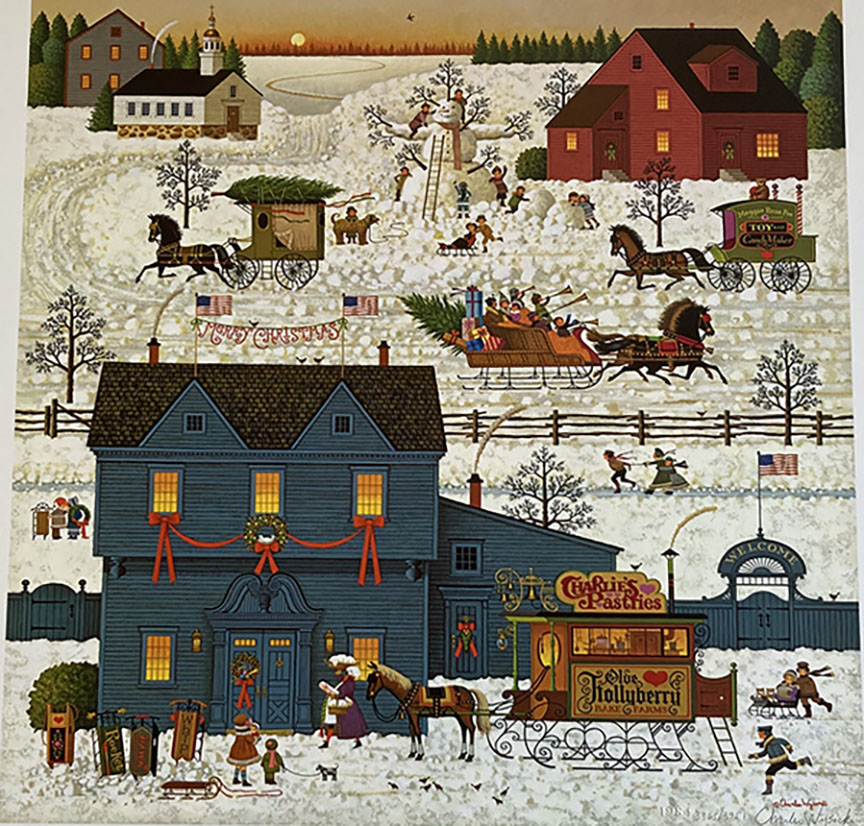Charles Wysocki - 1984 Christmas Greeting - Limited Edition Lithograph