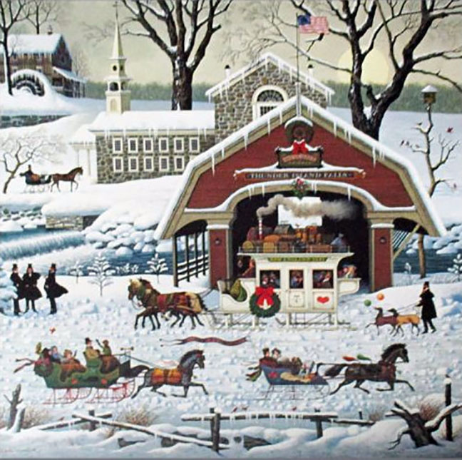 Charles Wysocki - 1987 Christmas Greeting - Limited Edition Lithograph