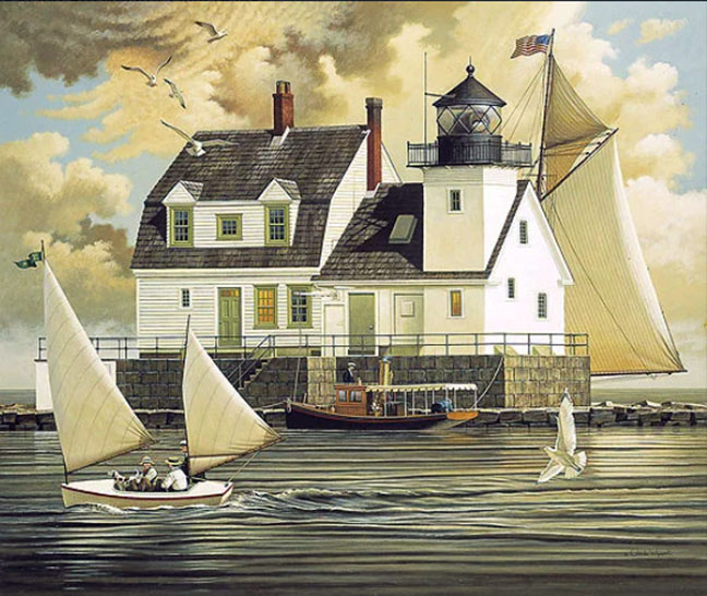 Charles Wysocki - Rockland Breakwater - Limited Edition Lithograph