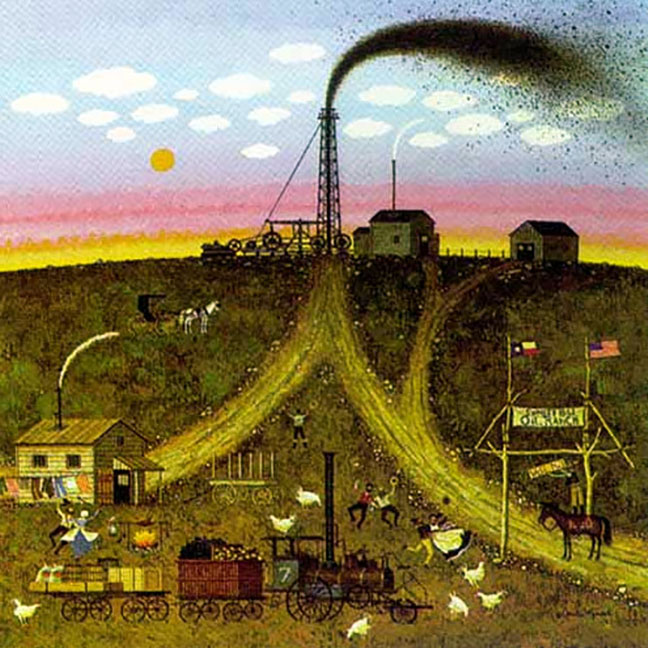 Charles Wysocki - Sunset Hill, Texas Wildcatters - Limited Edition Lithograph