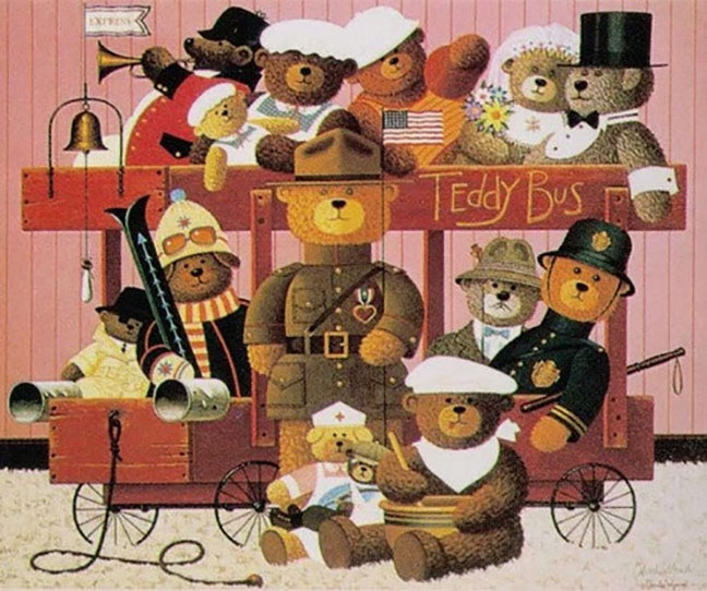 Charles Wysocki - Teddy Bear Express - Limited Edition Lithograph