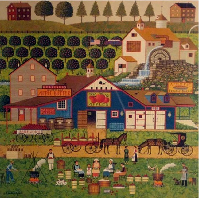 Charles Wysocki - The Applebutter Makers - Limited Edition Lithograph