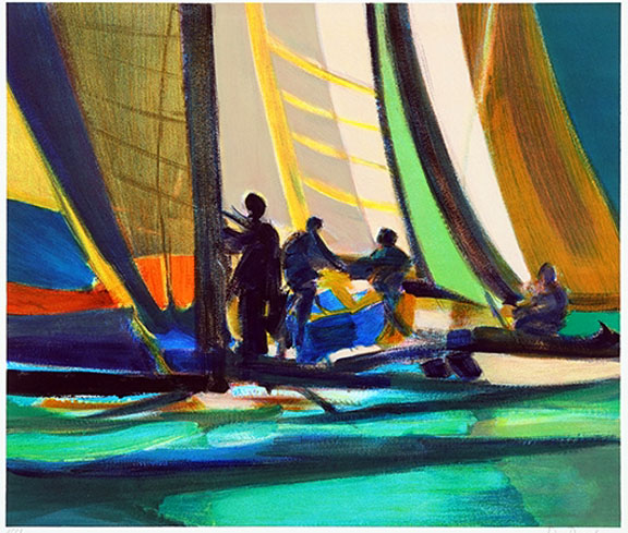 Marcel Mouly - Yachtmen A Quai - Limited Edition Lithograph