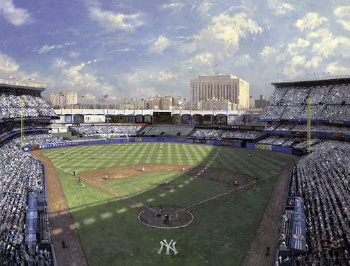 Thomas Kinkade - Yankee Stadium - Limited Edition Offset Lithograph on Canvas