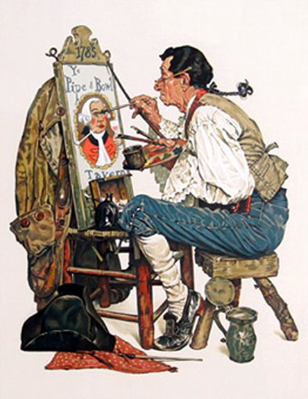 Norman Rockwell - Ye Pipe and Bowl - Limited Edition Lithograph