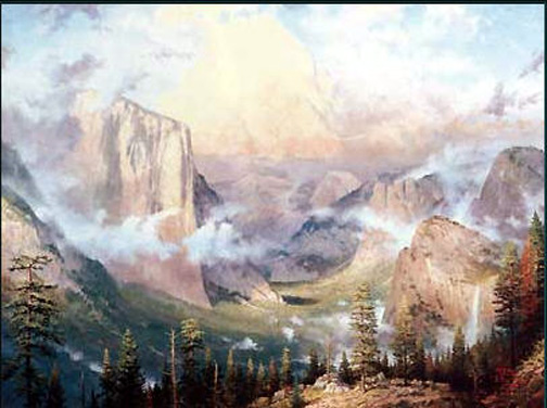 Thomas Kinkade - Yosemite Valley - Late Afternoon Light at Artist's Point - Limited Edition Offset Lithograph