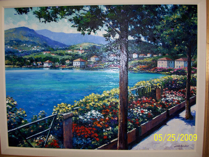 John Zaccheo - Cernobbio Walk - Original Painting - Oil on Canvas