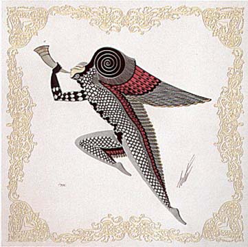  Erte - Zephyr I (red) - Limited Edition Serigraph