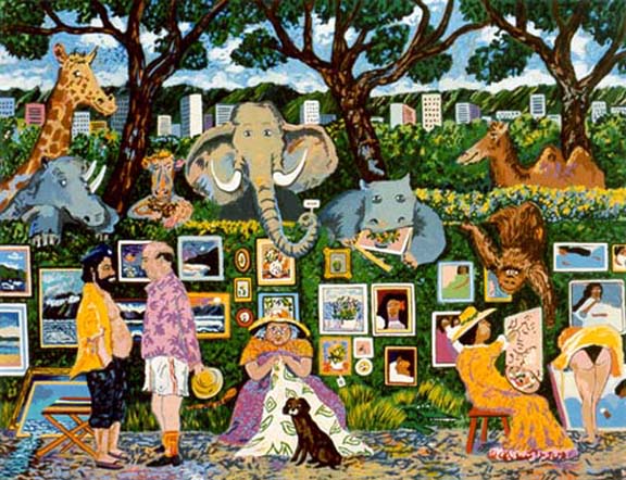 Guy Buffet - Zoo Fence - Limited Edition Lithograph