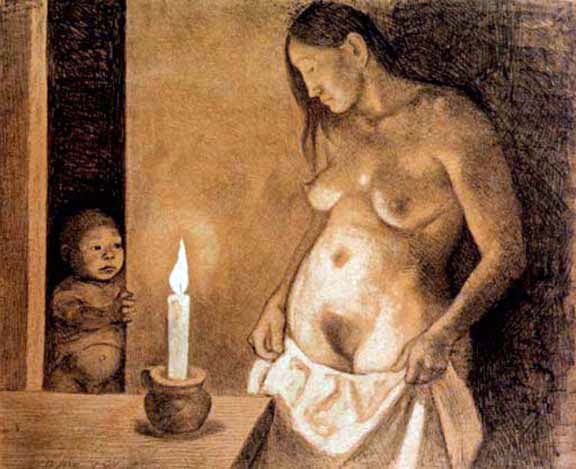 Francisco Zuniga - El Nino Y La Vela - Limited Edition Lithograph