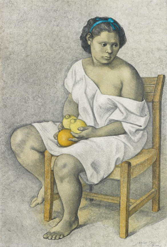 Francisco Zuniga - Muchacha Con Lemones - Limited Edition Lithograph