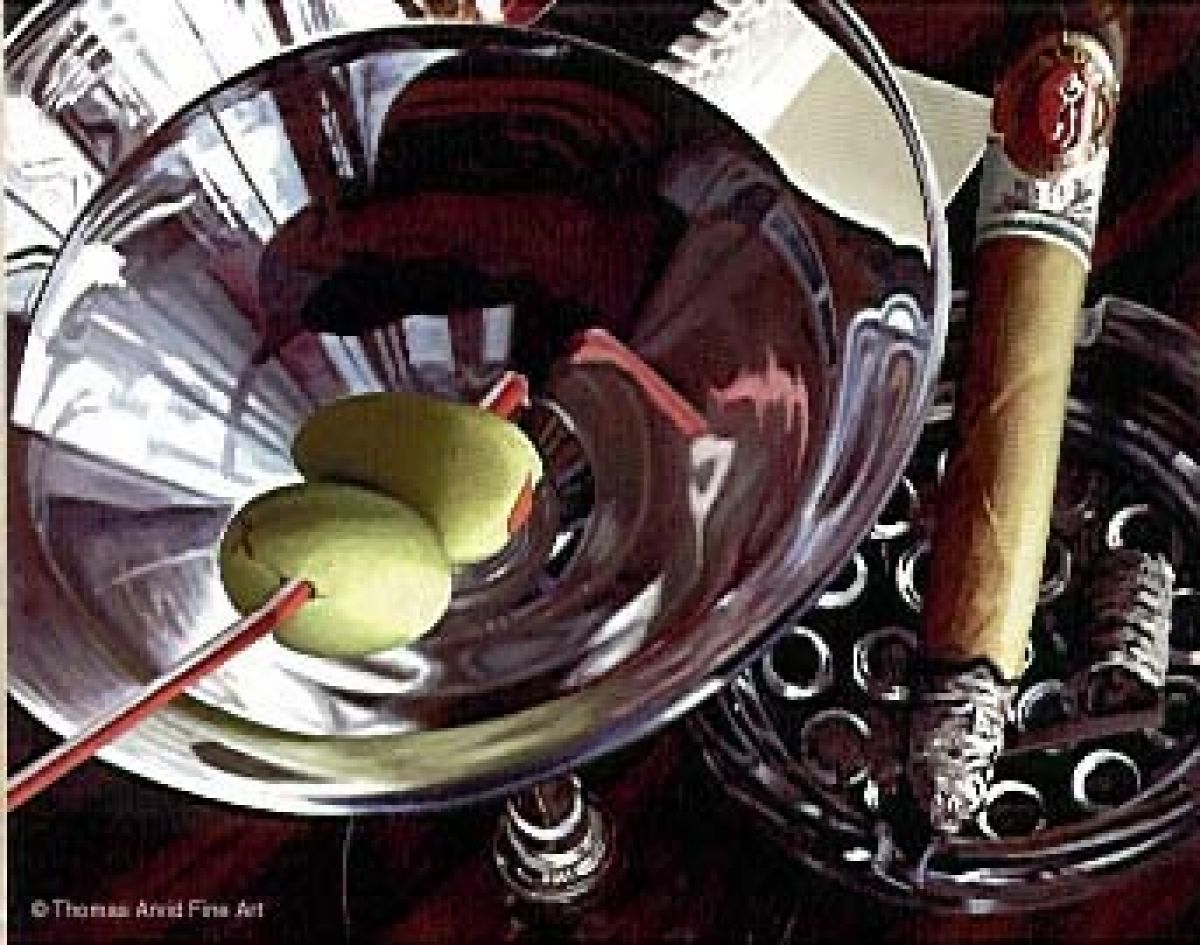 Thomas Arvid - Martini-Cigar - Limited Edition Giclee on Canvas