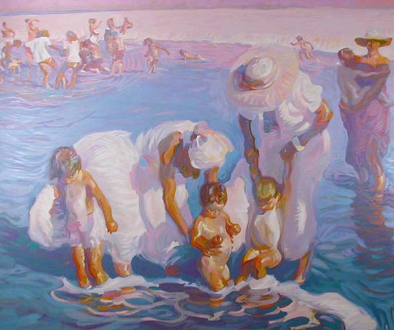 John Asaro - Beach at Del - Limited Edition Serigraph