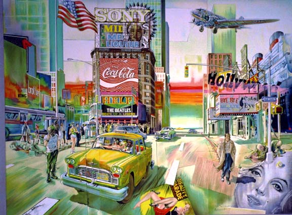 Daniel Authouart - Taxi on Broadway - Limited Edition Lithograph