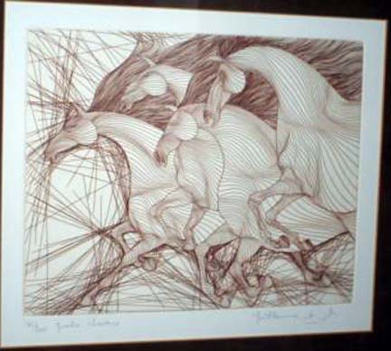 Guillaume Azoulay - Quartre Cheveaux - Limited Edition Etching