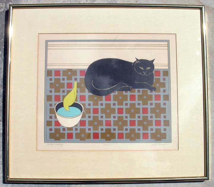 Will Barnet - Cat and Canary - Limited Edition Serigraph