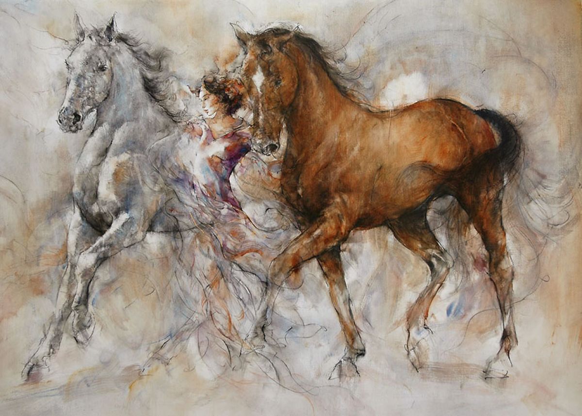 Gary Benfield - Chestnut and Grey - Limited Edition Giclee on Canvas