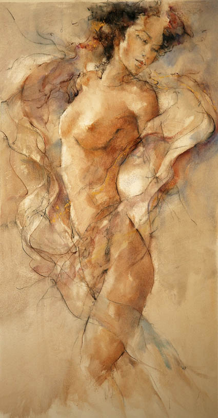 Gary Benfield - Hippolyta (Queen of the 
		Amazons) - Original Painting - Oil on Gessoed Paper