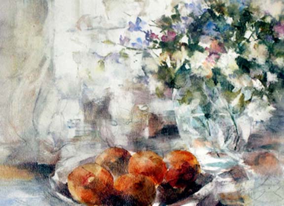 Gary Benfield - Peaches - Original Painting - Oil on Paper