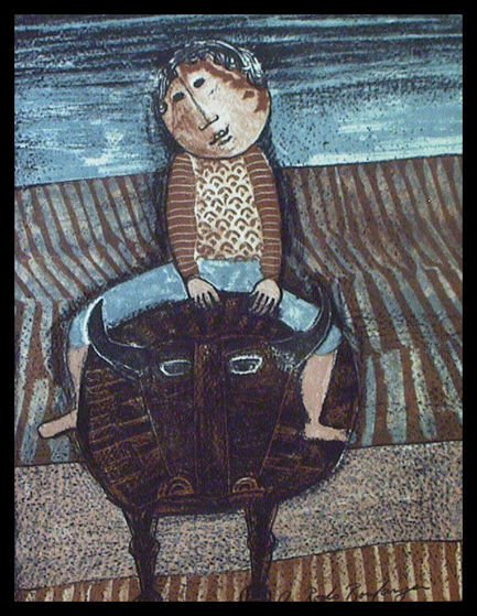 Graciela Rodo Boulanger - Boy on a Bull - Limited Edition Lithograph