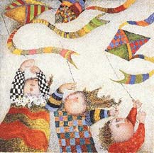 Graciela Rodo Boulanger - Enfants aux cerfs Volants - Limited Edition Lithograph