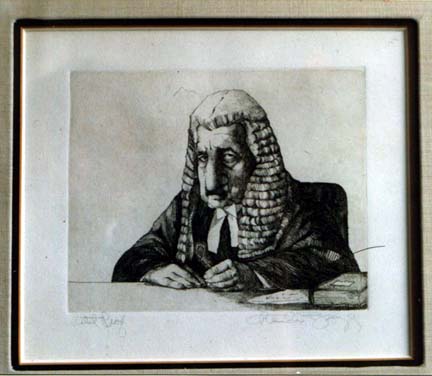 Charles Bragg - Hanging Judge - Limited Edition Etching