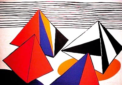 Alexander Calder - Les Pyramids Grandes - Limited Edition Lithograph