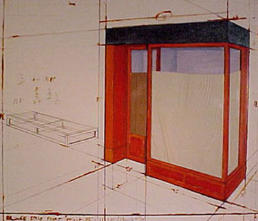 Javacheff Christo - Orange Storefront, Project 1964-1991 - Limited Edition Lithograph