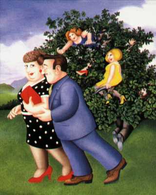 Beryl Cook - A Bird in the Hand - Limited Edition Lithograph