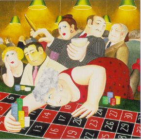 Beryl Cook - Roulette - Limited Edition Serigraph