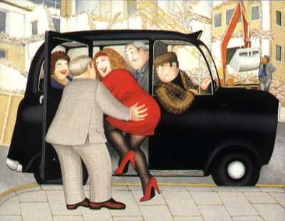 Beryl Cook - Taxi - Limited Edition Serigraph