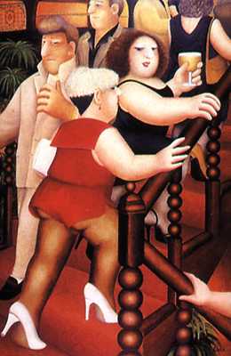 Beryl Cook - The Staircase - Limited Edition Serigraph
