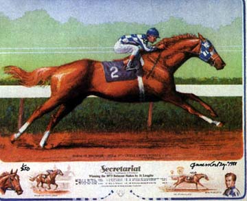Jenness Cortez - Secretariat Winning The 1973 Belmont (12 Furlongs To Glory) - Limited Edition Etching