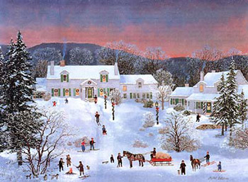 Michel Delacroix - Hiver en Nouvelle Angleterre - Limited Edition Serigraph on Canvas