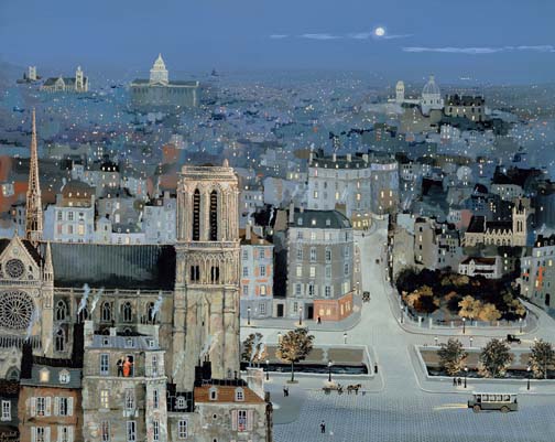 Michel Delacroix - La Nuit Bleue - Limited Edition Serigraph on Clayboard