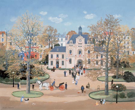 Michel Delacroix - Mariage a la Mairie - Limited Edition Lithograph
