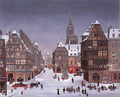 Michel Delacroix - Noel a Strasbourg - Limited Edition Serigraph
