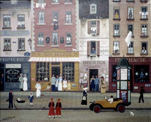 Michel Delacroix - Rue du Petit Pont - Original Painting - Oil on Canvas
