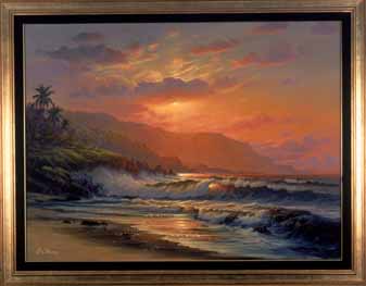 William DeShazo - Oahu Sunset - Limited Edition Mixed Media