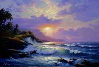 William DeShazo - Sunset Surf - Limited Edition Mixed Media