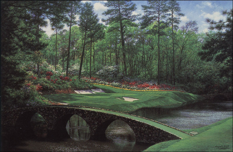 Larry Dyke - 12th at Augusta - Limited Edition Serigraph on Canvas