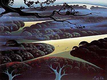 Eyvind Earle - Blue Fog - Limited Edition Serigraph