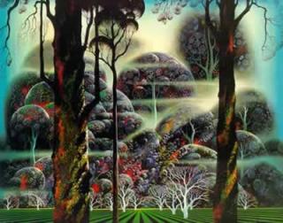 Eyvind Earle - Mist in the Dark Woods - Limited Edition Serigraph