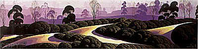 Eyvind Earle - Purple Pasture - Limited Edition Serigraph