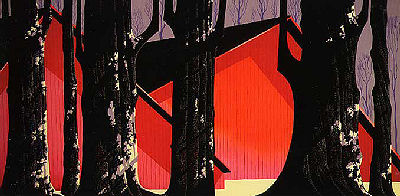 Eyvind Earle - Winter Barnyard - Limited Edition Serigraph