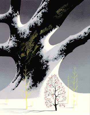 Eyvind Earle - Winter Oak - Limited Edition Serigraph