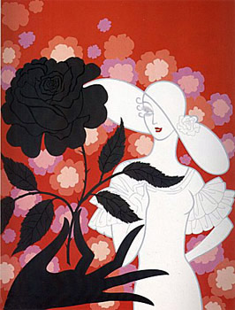  Erte - The Black Rose - Limited Edition Serigraph