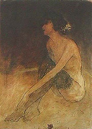 Roy Fairchild Woodard - Sitting Nude - Limited Edition Serigraph