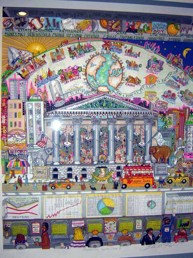 Charles Fazzino - Another Day Another Dollar - 3-D Limited Edition Serigraph